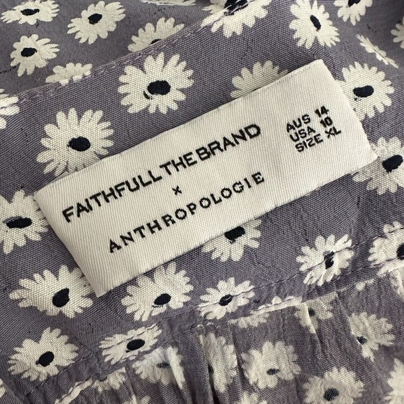 Faithfull The Brand x Anthropologie Danica Floral Tie Front Crop Top 10 - Picture 6 of 7